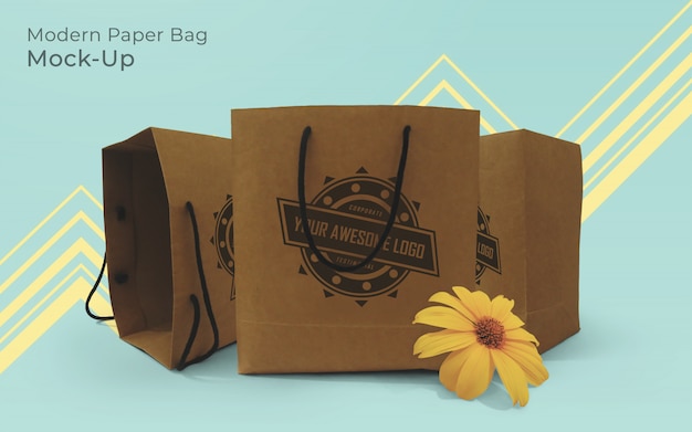 Download Premium PSD | Modern paper bag mock-up