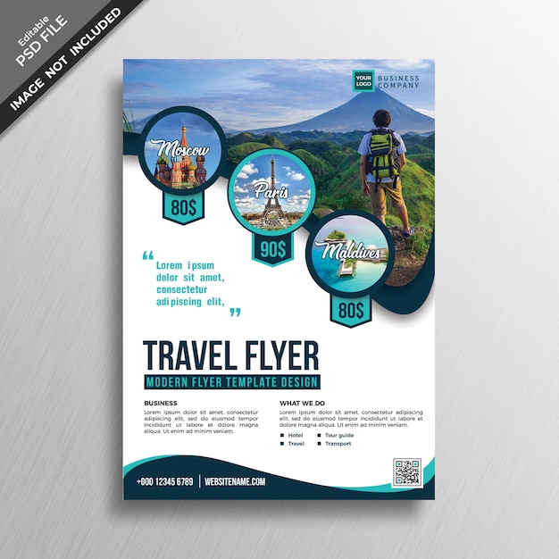 Download Modern Professional Travel Style Flyer Design Template Psd Template Free Mockup Template PSD Mockup Templates