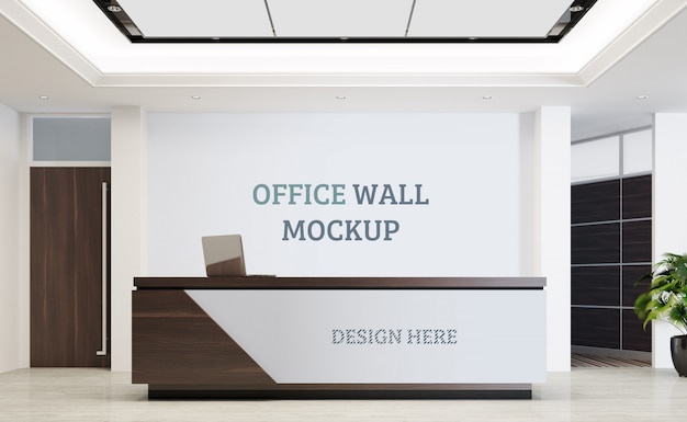 Download Modern reception space. wall mockup | Premium PSD File