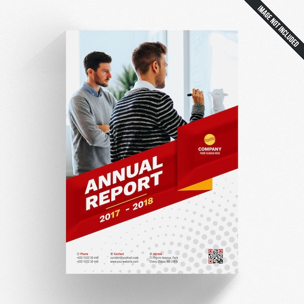 Download Premium PSD | Modern red annual report template