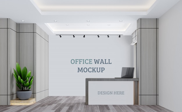 Download Modern simple reception space. wall mockup | Premium PSD File