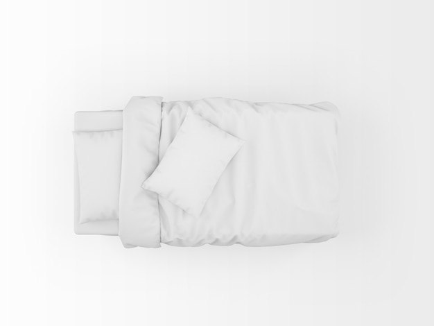 Download Modern single bed mockup isolated on top view | Free PSD File