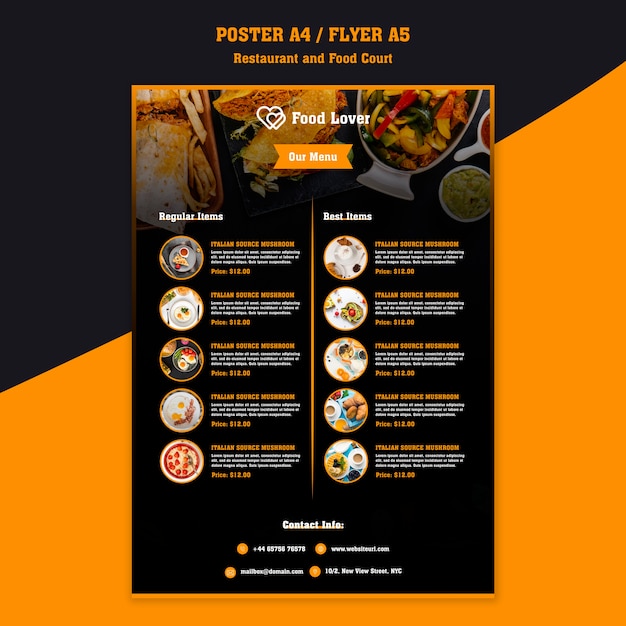 Modern Template For Breakfast Restaurant Poster Psd File Free Download