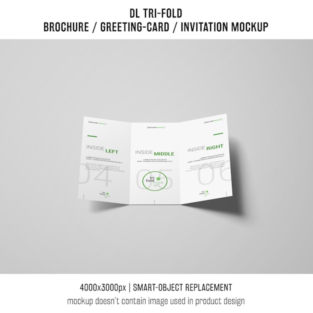 Modern trifold brochure or invitation mockup PSD file | Free Download