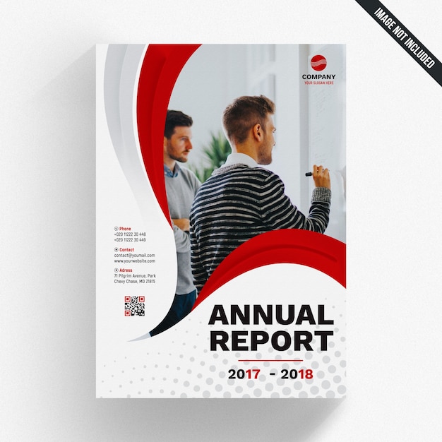 Download Modern wavy annual report template PSD file | Premium Download