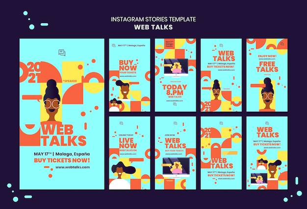 Download Free PSD | Modern web talks instagram stories template