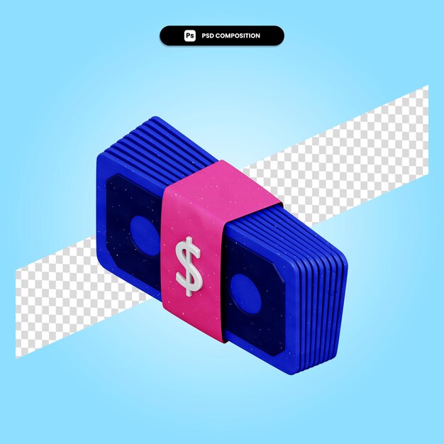 Premium PSD | Money 3d render illustration isolated