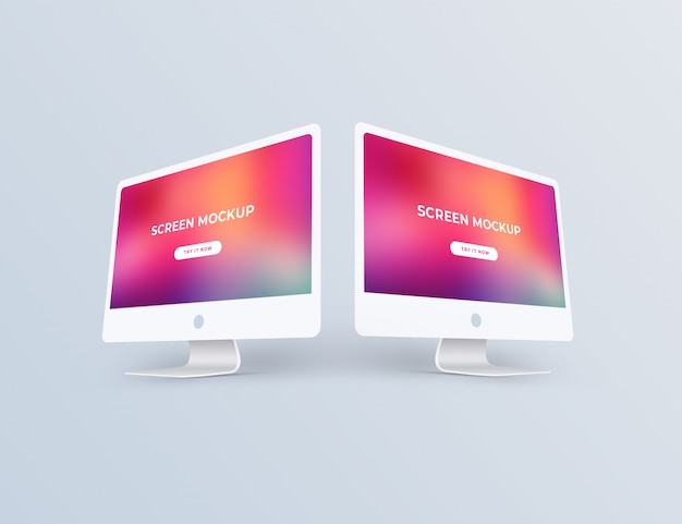 Download Monitor screens perspective mockup | Premium PSD File