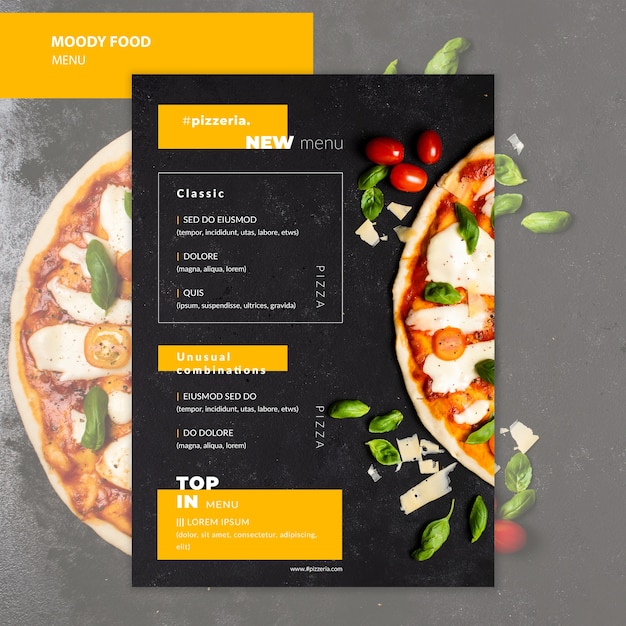 Moody restaurant food menu mock-up PSD file | Free Download