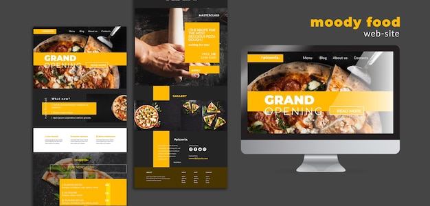 Download Free Psd Moody Restaurant Food Web Site Mock Up