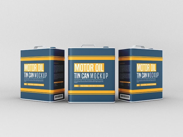 Premium PSD | Motor oil tin mockup