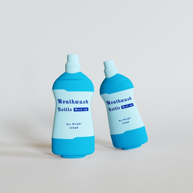 Premium PSD | Mouthwash plastic bottle mockup