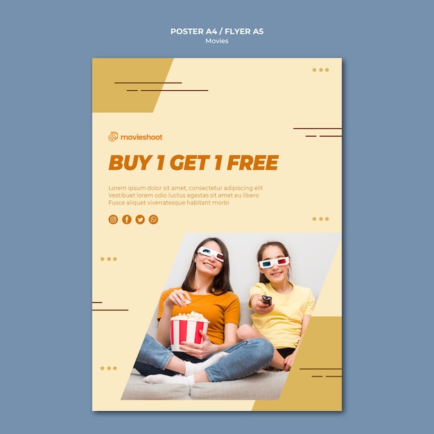 Download Free Psd Movie Time Flyer Template Yellowimages Mockups