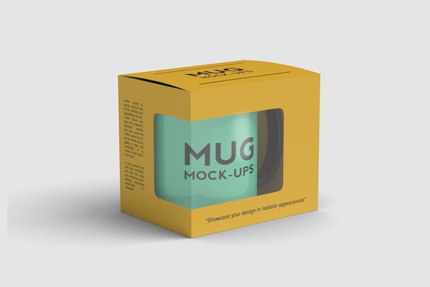 Download Mug and the box mockup | Premium PSD File