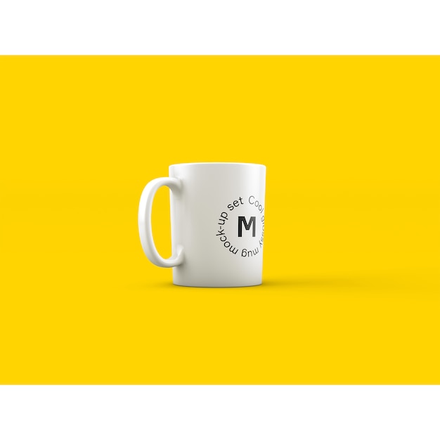 Download Mug on yellow background mock up | Free PSD File