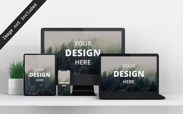 Download Multi devices mockup front view | Premium PSD File