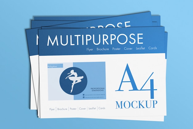 Download Free Psd Multipurpose A4 Papers Mockup