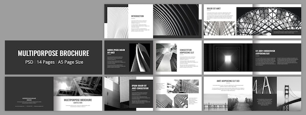  Multipurpose black and landscape brochure design template