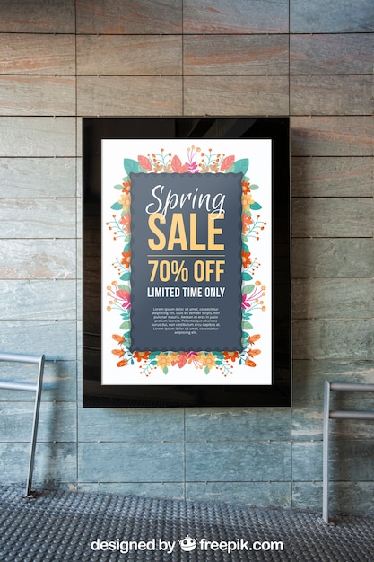 Download Mupi mockup template on urban wall | Free PSD File