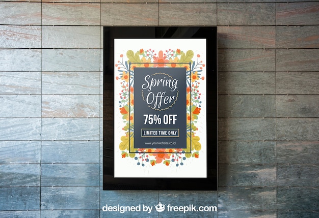 Mupi mockup template on wall | Free PSD File