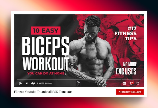 Premium Psd Muscle Toning Fitness Workout Youtube Channel Thumbnail And Web Banner