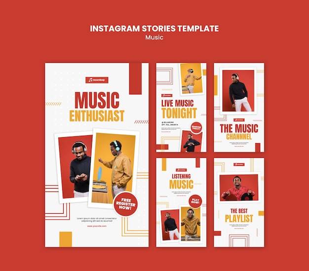 Premium PSD Music concept instagram stories template