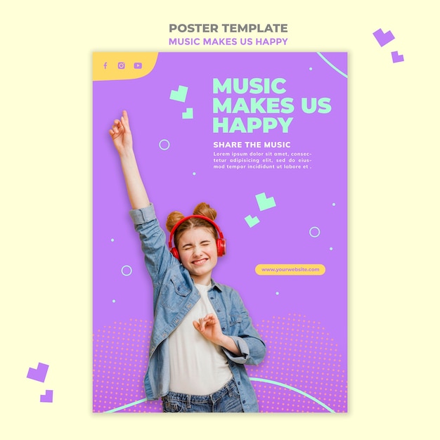 Free PSD | Music concept poster template