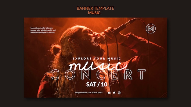 Free PSD | Music concert banner template