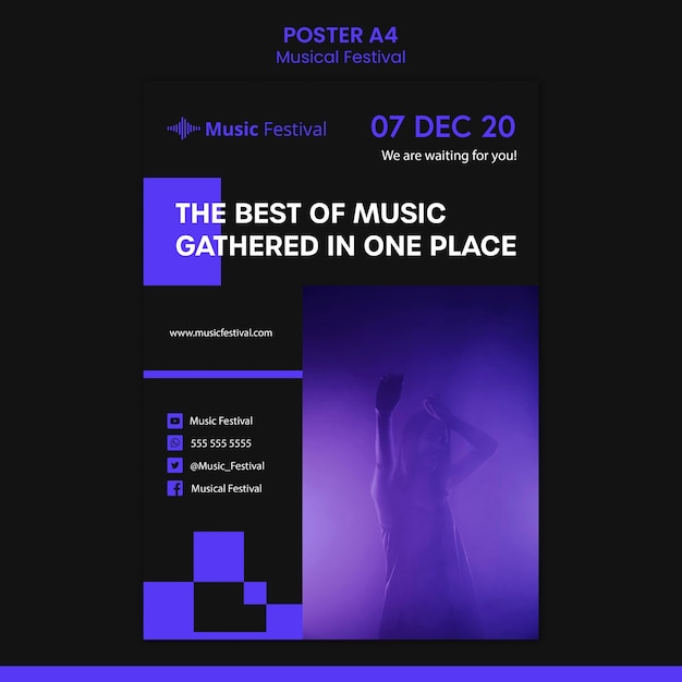 Free PSD Music festival poster template