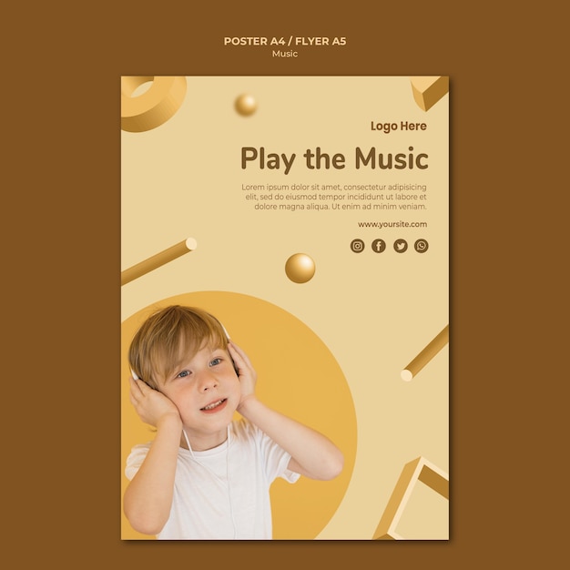 Free PSD | Music poster template theme