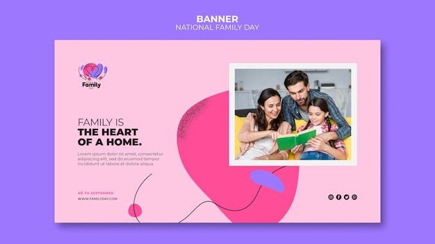 Free PSD | National family day banner concept