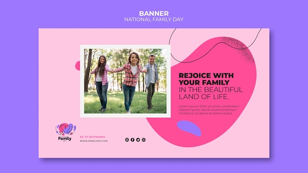 Free PSD | National family day banner design