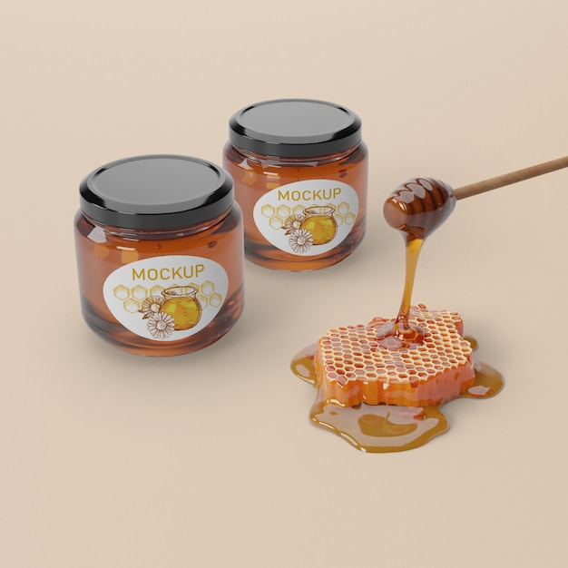 Download Free Psd Natural Honey Product In Jars