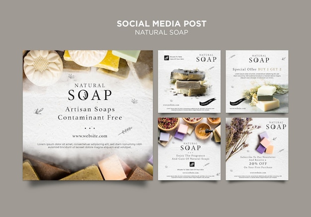 Free Psd Natural Soap Concept Flyer Template