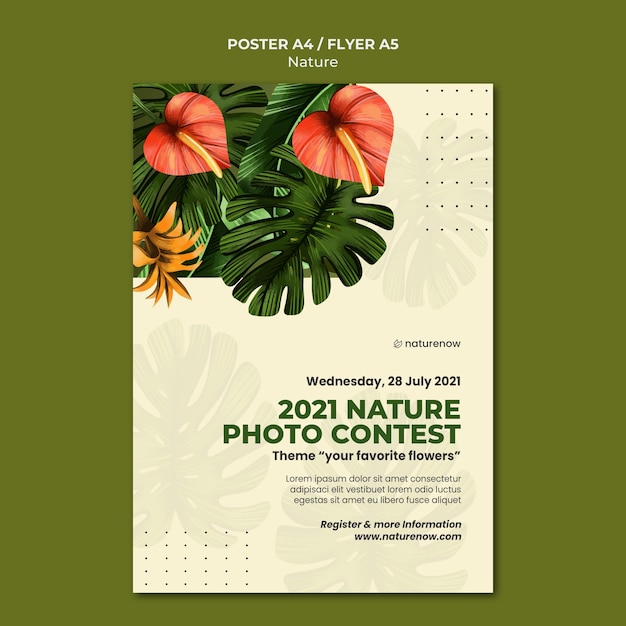 Free PSD | Nature photo contest poster template