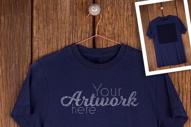 Download Premium Psd Navy Blue T Shirt On Hanger