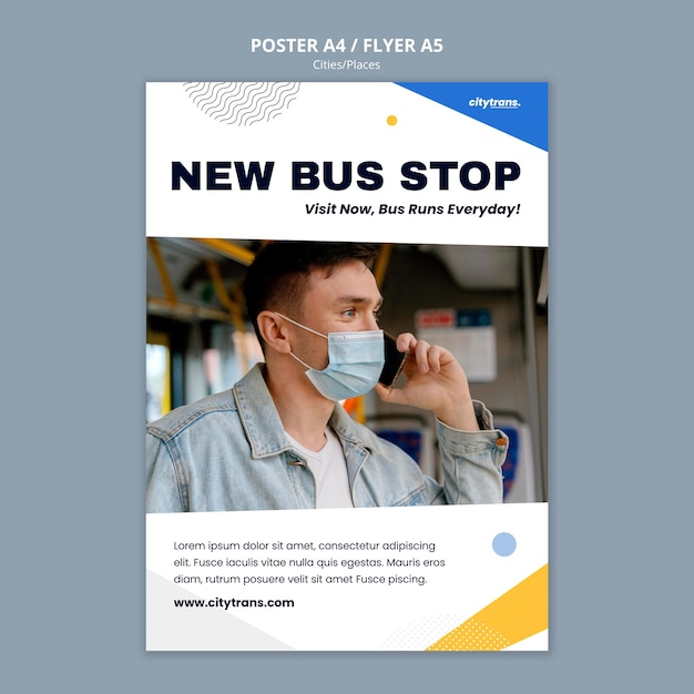 Free PSD | New bus stop poster template