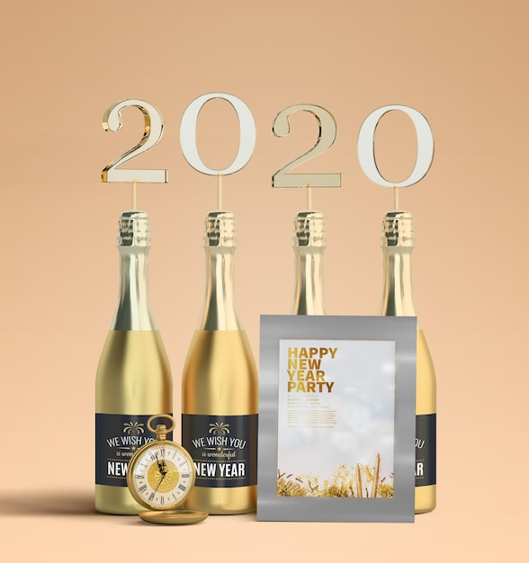 New year 2020  frame mock up  PSD  file Free Download