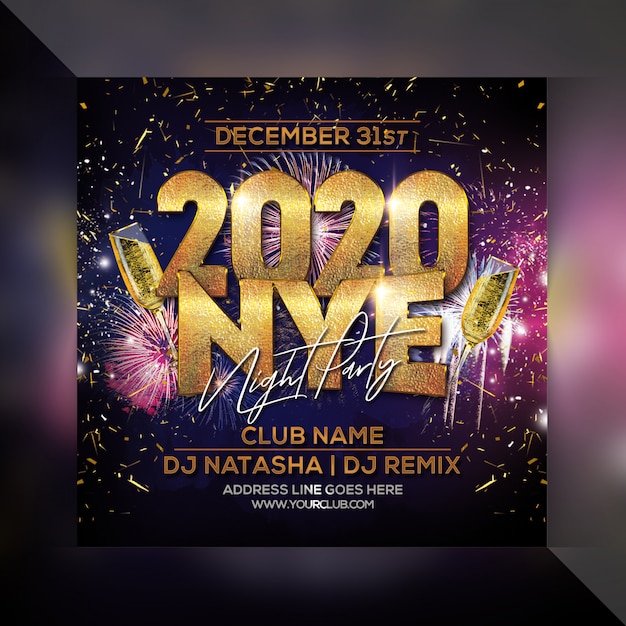 New year party flyer Premium Psd