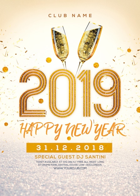 Download Premium PSD | New year party poster ready to print