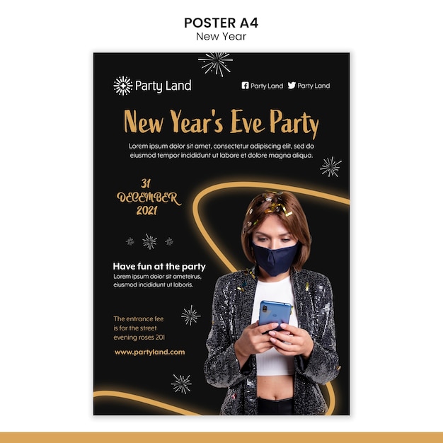 new year poster design psd