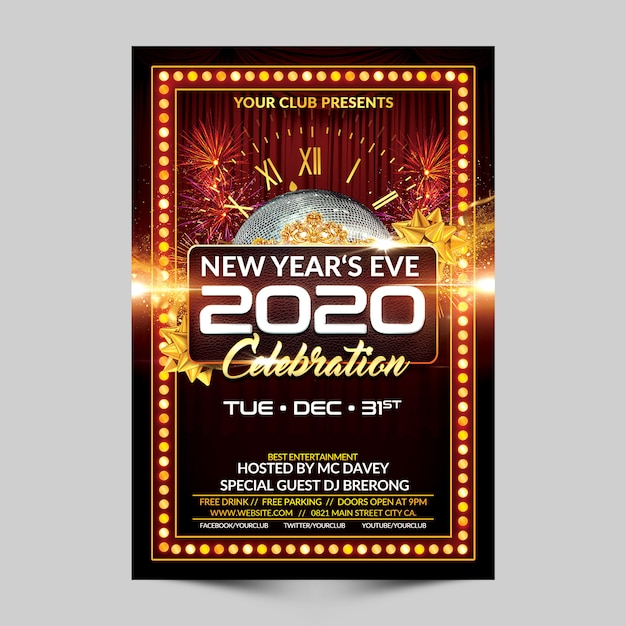 Download New year's eve celebration flyer template | Premium PSD File