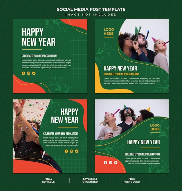 new year post in photoshop