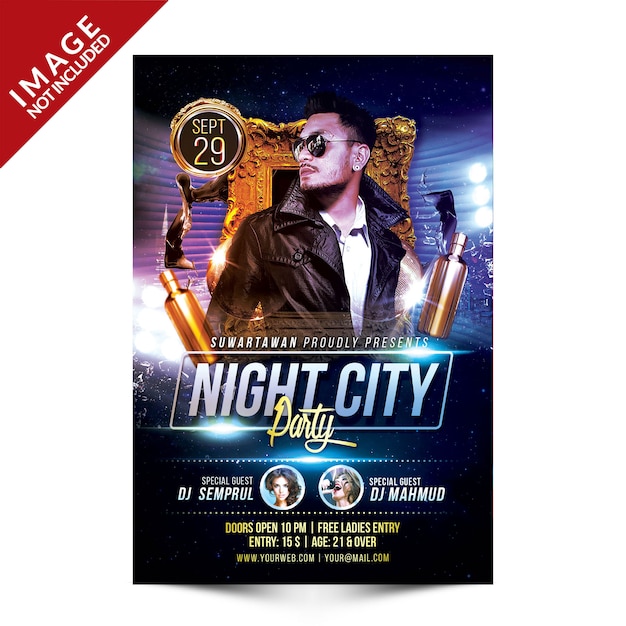 Premium Psd Night City Party Flyer