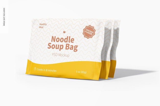Download Free Psd Noodle Soup Bags Mockup Left View