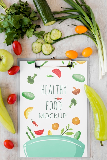 Download Free Psd Notebook Mock Up And Vegetables