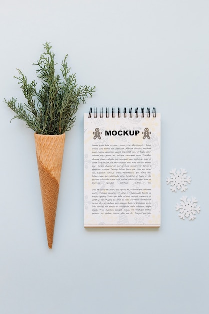 Download Notepad mockup with christmas concept PSD file | Free Download PSD Mockup Templates