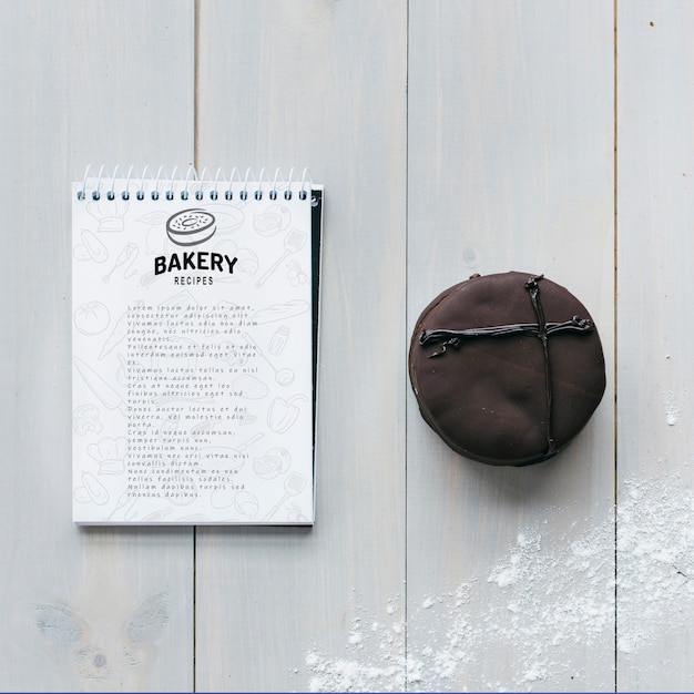 Download Free Psd Notepad Mockup With Kitchen And Recipe Concept
