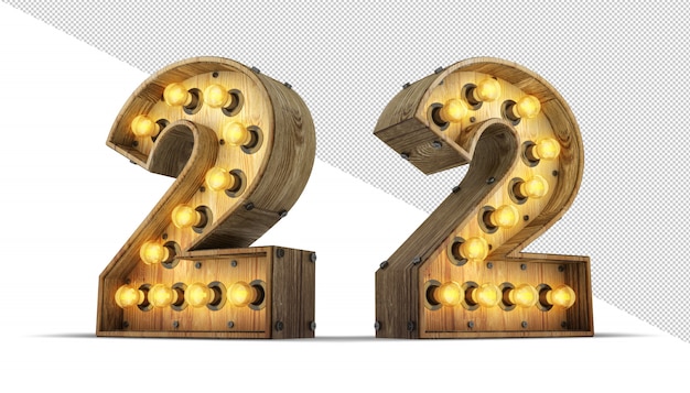 Premium PSD | Number light bulb sign