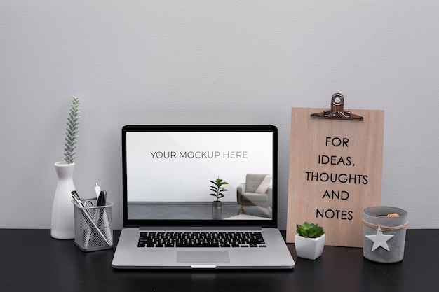 Free PSD | Office Desk Concept With Mock Up